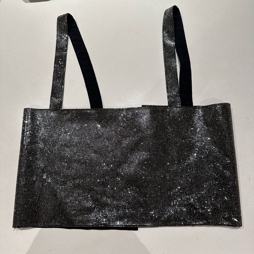 Glam Charcoal sparkle square cropped tank top - Picture 4 of 11